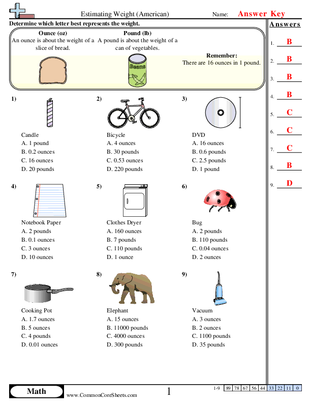  - estimating-weight worksheet