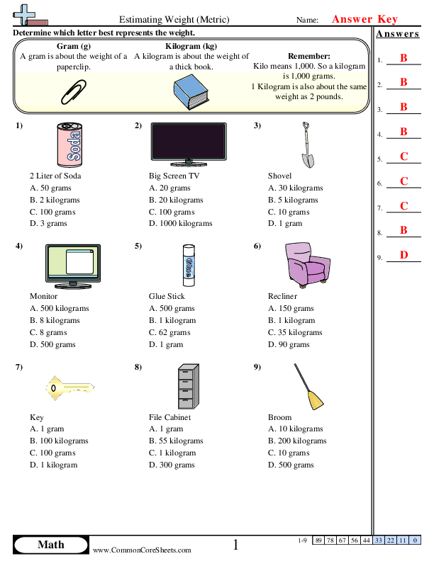  - estimating-weight worksheet