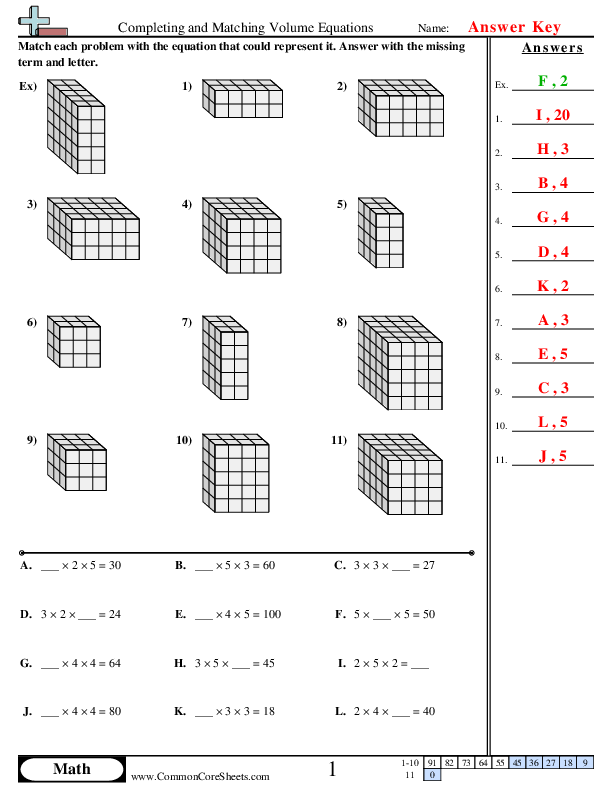  - completing-and-matching-volume-equations worksheet