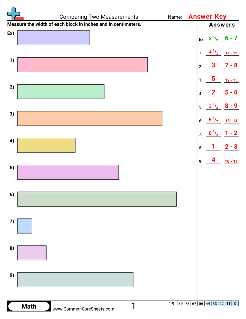 Measurement Worksheets - comparing-objects-width worksheet
