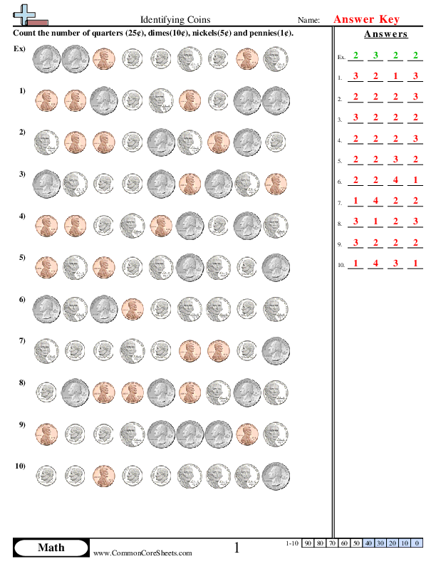  - identifying-coins worksheet