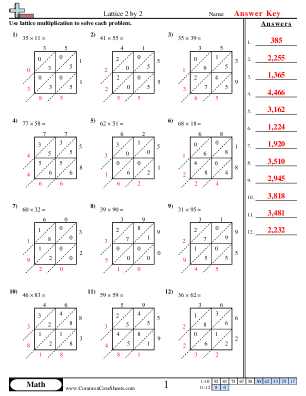  - 2-digit-x-2-digit worksheet