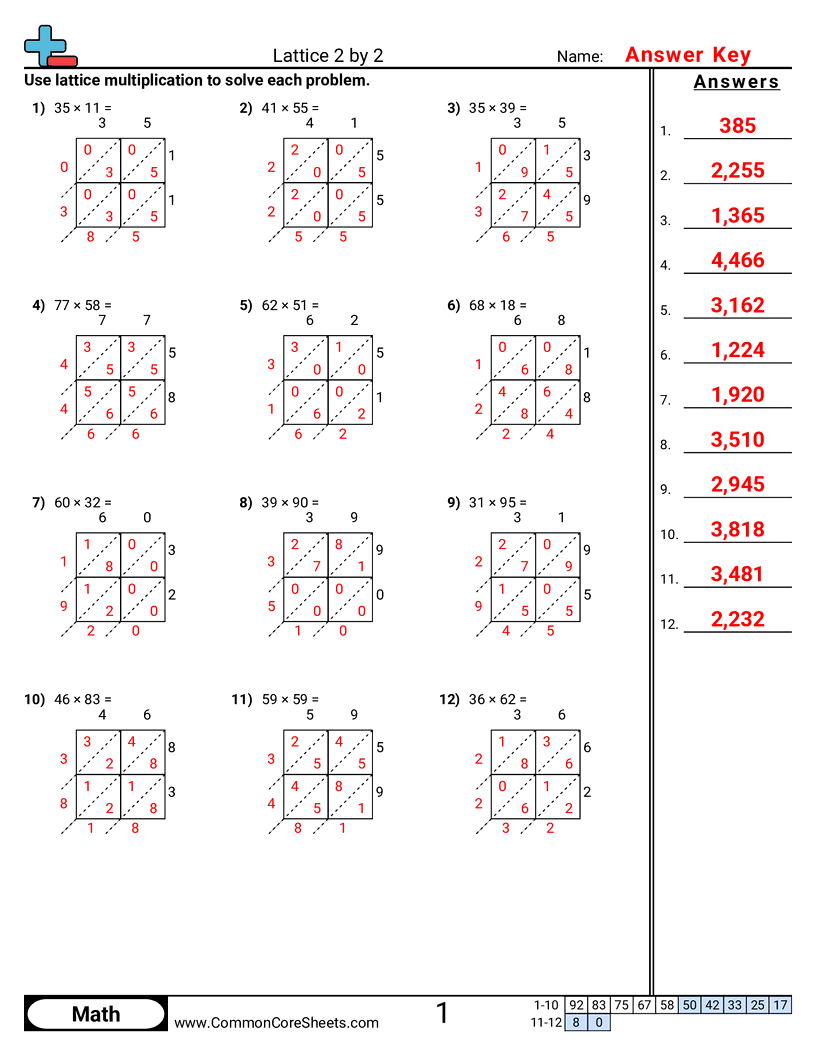 Multiplication Worksheets - 2-digit-x-2-digit worksheet