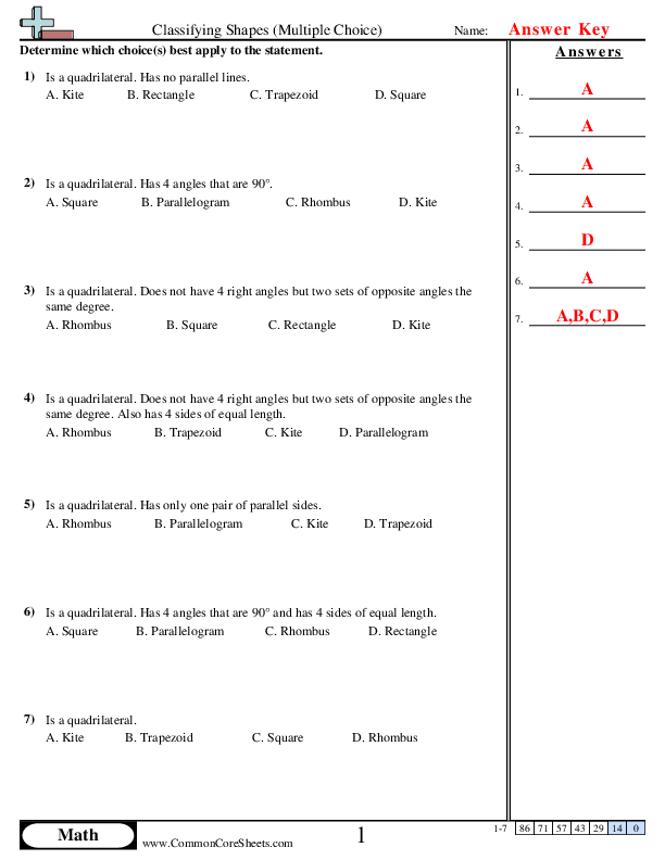  - classifying-shapes-multiple-choice worksheet