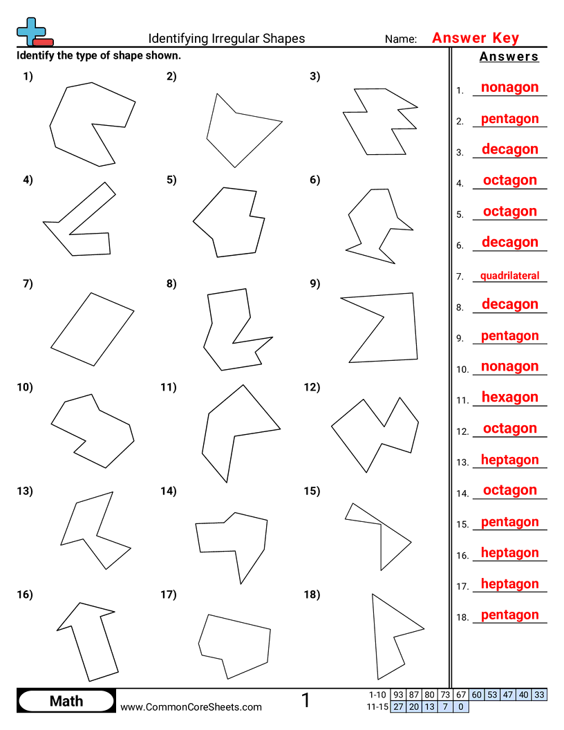 Shapes Worksheets - irregular-shapes-4-5-6-7-8-9-10-sides worksheet