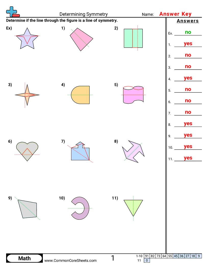 Shapes Worksheets - determining-symmetry worksheet